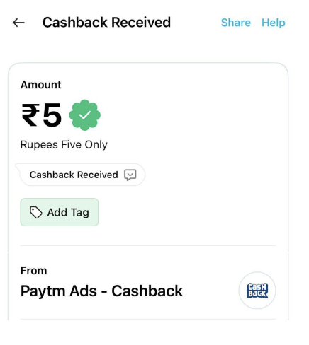 Enjoy your free Paytm cash!